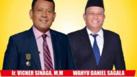 Pasangan calon Bupati dan Wakil Bupati Dairi nomor urut 5, Vickner Sinaga dan Wahyu Daniel Sagala