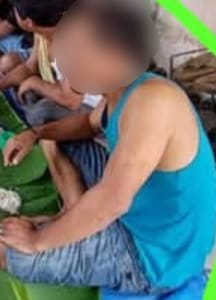 RB yang diduga menjadi dalang perdagangan Narkotika jenis Sabu, di Dusun VIII Desa Sei Siarti, Labuhan Batu.