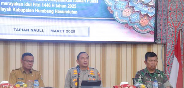 Rakor Lintas Sektoral Operasi "Ketupat Toba" 2025, di Aula DP Silitonga Polres Humbahas, Selasa (11/3/2025).